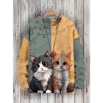 Dámský svetr Svetr s potiskem 3D Multicolor Art CS414 Velikost: 5XL, Barva (Varianta): Svetr