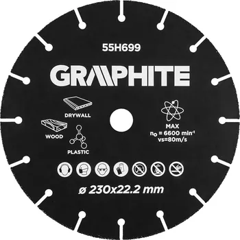 Řezný kotouč Kotouč řezný 230x22mm, měkké materiály Graphite
