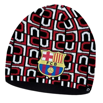 Čepice Numberoplus Dětská fotbalová pletená čepice - FC Barcelona Barva: Vínová