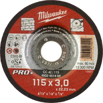 Řezný kotouč MILWAUKEE řezný kotouč na kámen CutWCC 42/115X3 PRO+
