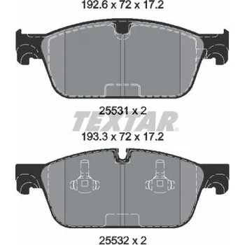 Brzdová destička Sada brzdových destiček, kotoučová brzda TEXTAR 2553103