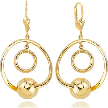 Náušnice MINET Zlaté náušnice s kuličkou Au 585/1000 3,75g