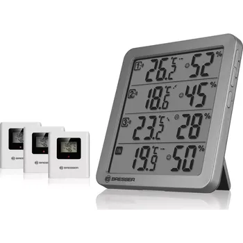 Meteostanice Vlhkoměr BRESSER Quadro NV Thermo-Hygrometer (šedý)