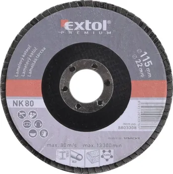 Brusný kotouč EXTOL PREMIUM 8803308 kotouč lamelový šikmý korundový, P80, 115mm, KORUND