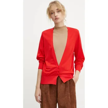 Dámský svetr Vlněný svetr BOSS červená barva, lehký, 50530713 33X, vel. S