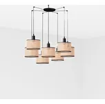 FARO MAMBO závěsné svítidlo, černá/ratan, pr.210 7L - FARO FARO 64314-47-7L