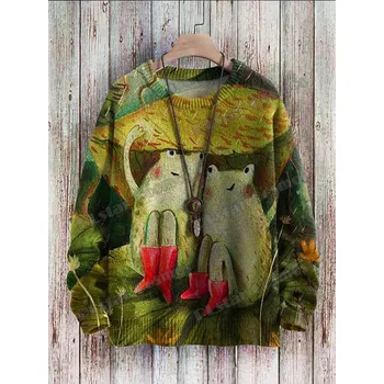 Dámský svetr Svetr s potiskem houby a zvířátka 3D CS444 Velikost: 5XL, Barva (Varianta): Svetr 9