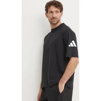 Pánské tričko Bavlněné tričko adidas Essentials JF3615 černá 99X, vel. S