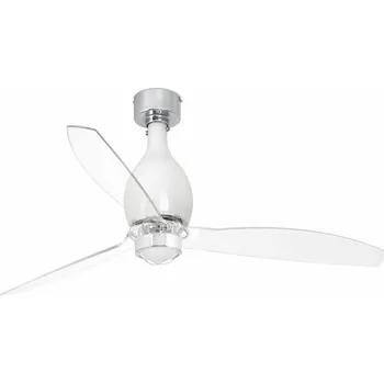 Dekorativní svítidlo FARO MINI ETERFAN M LED, bílá/transparentní, stropní ventilátor s DC motorem - FARO FARO 32020-9
