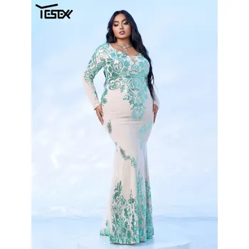 Dámské šaty Večerní maxi šaty LC10325 Barva: Zelená, Velikost: XL