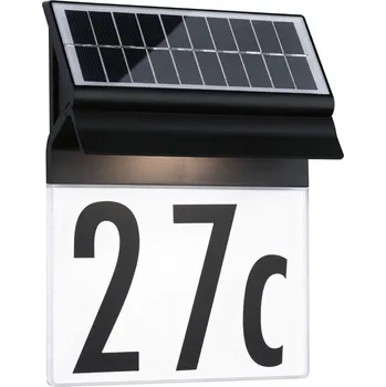 Venkovní osvětlení PAULMANN Solární LED domovní číslo a svítidlo Neda IP44 3000K černá - PAULMANN P 94694