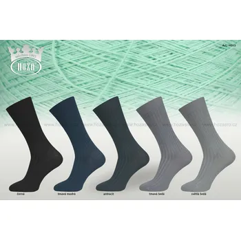 Pánské ponožky Pánské ponožky HOZA žebrované 5/2, 100% bavlna - tmavé - H013 od 49,9kč/pár Barva: balíček tmavý 5párů, Velikost: 43-46