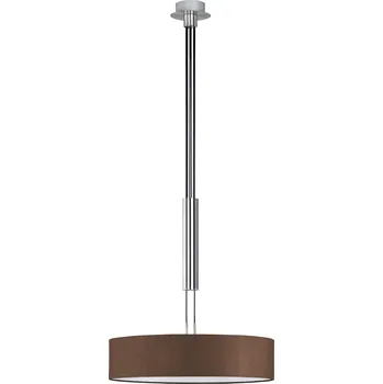 TRIO Závěsné svítidlo HOTEL látkové hnědé 3x E27 60W Ø 50cm matný nikl - TRIO TR 303300314