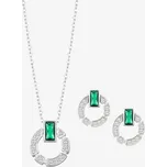 Preciosa Stříbrná sada náušnice a náhrdelník Sublime s kubickou zirkonií Preciosa, emerald