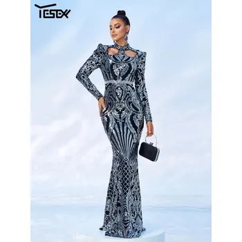 Dámské šaty Originální maxi svatební šaty LC10143 Barva: Černá, Velikost: S