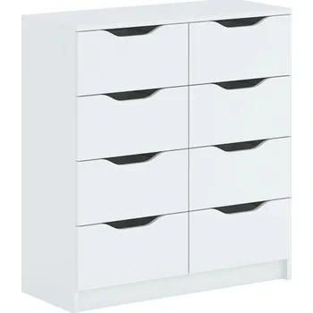 Šatní skříň Komoda KELLY 8S, Bílá