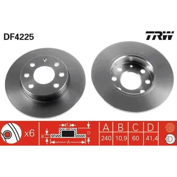 Brzdový kotouč Brzdový kotouč TRW DF4225
