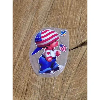 Textilní nažehlovací páska Nažehlovací obrázky kluk s vlajkou