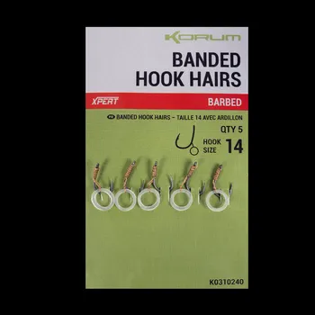 Rybářský háček Korum Banded Hook Hairs - Barbed 14 Varianta: Barbless 8