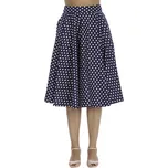 Banned Retro kolová sukně Polka Dot Days - Navy Velikost: M (UK 12)