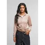 Ladies Short Velvet Track Jacket - duskrose 3XL