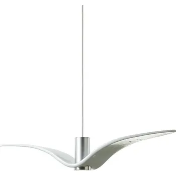 BROKIS Night Birds Exterior, závěsné svítidlo, 6,5W LED, opal / opaktní sklo / masiv / černý elox + baldachýn nerezová ocel - broušená, kabel černý, délka 78cm, IP54 - BROKIS A BRO PC01111_002