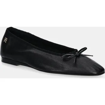 Dámské baleríny Kožené baleríny Tommy Hilfiger BALLERINA SOFT LEATHER FW0FW08355 černá 99X, EUR 38