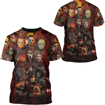 Dámské tričko Tričko s potiskem 3D Horror Movie CS490 Velikost: 3XL, Barva (Varianta): tričko 9