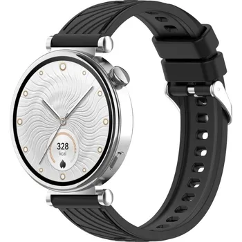 Příslušenství k chytrým hodinkám eses Vzorovaný silikonový řemínek - Černý, 18 mm