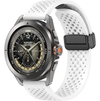 Příslušenství k chytrým hodinkám eses Silikonový dírkovaný řemínek s magnetickou sponou - Bílý, 22 mm