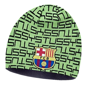 Čepice Numberoplus Dětská fotbalová pletená čepice - FC Barcelona Barva: Zelená