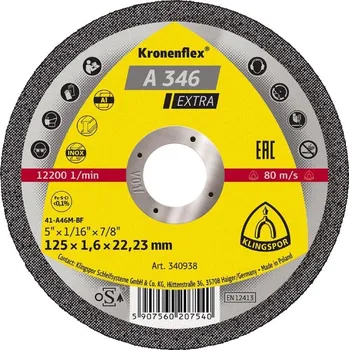 Řezný kotouč KLINGSPOR Řezný kotouč 115x1,2x22,23mm KLI355380