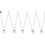 FARO MINE GLASS SPACE závěsné svítidlo, šedá 5L - FARO FARO 28376-5L