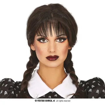 Paruka Guirca Fiestas Španělsko Černá copatá paruka dámská