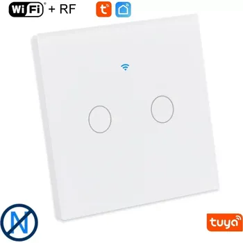 vypínač WiFi+RF vypínač bílý 2CH s nulou i bez nuly - Tuya (Dvoutlačítkový vypínač osvětlení ovládaný pomocí WiFi)
