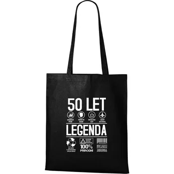 Nákupní taška DOBRÝ TRIKO Bavlněná taška s potiskem 50 let legenda symboly Barva: Černá