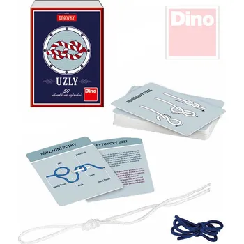 Desková hra DINO Hra Uzly 50 návodů na vázání uzlů set s provázky v krabičce | 1037