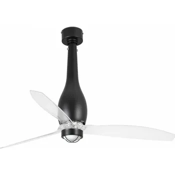 Dekorativní svítidlo FARO ETERFAN M LED, černá/transparentní, stropní ventilátor s DC motorem - FARO FARO 32003-10