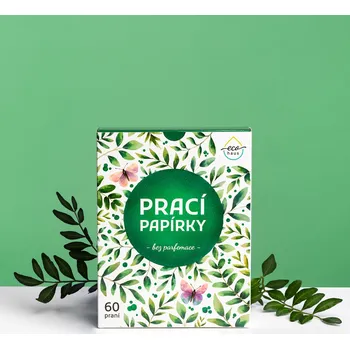 Prací prášek Prací papírky EcoHaus 60 praní bez parfemace
