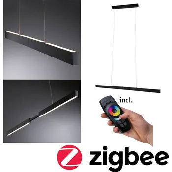 PAULMANN LED závěsné svítidlo Smart Home Zigbee Aptare 2700K / 2x18 / 1x18W černá stmívatelné - PAULMANN P 79888