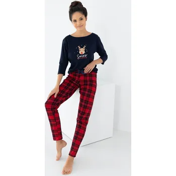 Dámské pyžamo Sensis pyžamo dámské Lucy - tm. modrá, M (Vánoční pyžamo dámské)