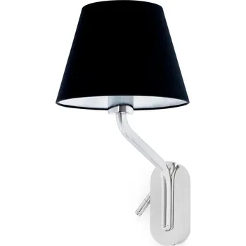 Svítidlo FARO ETERNA pravá chrom/černá nástěnná lampa se čtecí lampičkou - FARO FARO 24006-12