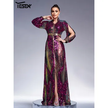 Dámské šaty Originální dlouhé šaty na společnost LC10096 Barva: Červená, Velikost: XL