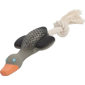 Hračka pro psa Divoká husa s bavlněným lanem a zvukem, 22cm