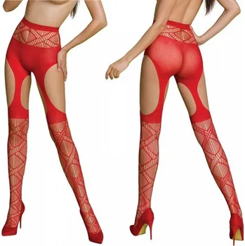 Dámské erotické punčochy Passion ECO S005 Red - Punčochy Barva: Červená, Velikost: S/L
