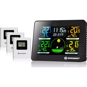 Meteostanice Teploměr-vlhkoměr BRESSER Thermo Hygro Quadro NLX se 3 venkovními senzory