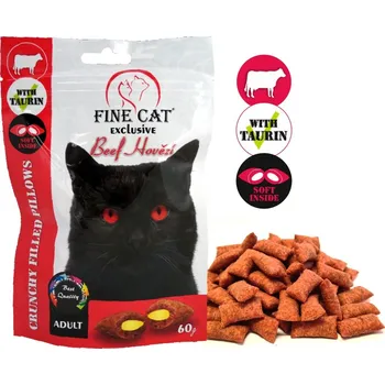 Krmivo pro kočku Fine Cat Exclusive Plněné polštářky pro kočky HOVĚZÍ 60g