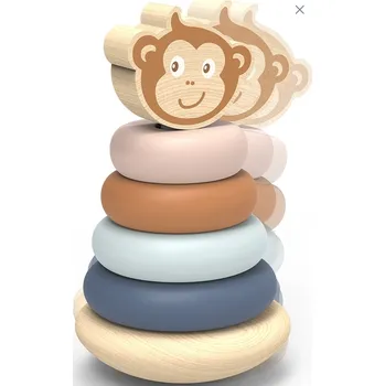 Dřevěná hračka Houpací stohovací skládačka Speedy Monkey - Opice SP1027