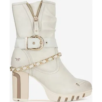 Dámské kozačky Mustang 1363-505 bílé