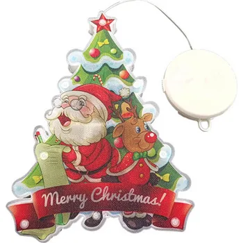 Vánoční dekorace Vánoční LED závěsná dekorace do okna - Stromek (barevný)